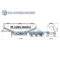 V Shape 3-Axle Dry Bulk Tank Trailer/ 35 Cbm Bulk Silo Semitrailers for Sale